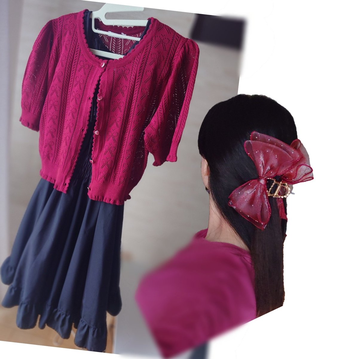 sapi__tai's tweet photo. しまみさの赤カーディガン受け取りしました🎀
ちょうどGETした黒ワンピと赤のヘアクリップで、私の頭の中は完全にミニーちゃんカラー❤️🖤ᩚ🤣🫰
赤アイテム見つけるとミニーちゃん❤️連想させて買っちゃうよね🤤🫶🏻︎💕︎︎
 #しまむら  #しまパト #ミニヲタ  #ディズニー大好き https://t.co/rooAJGCYjU
