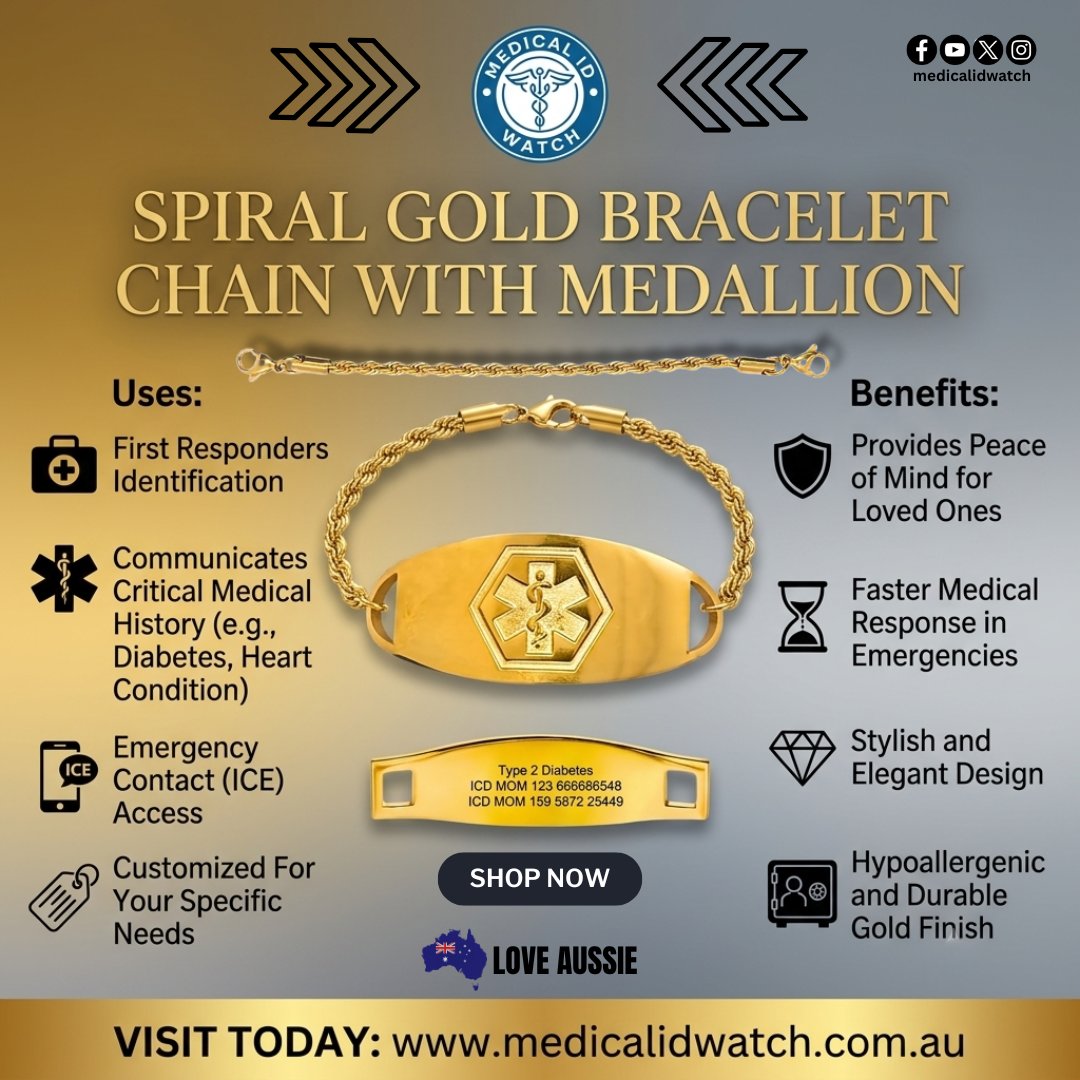 Medicalidwatch's tweet photo. Designed for everyday wear, this beautiful medical ID bracelet allows your critical health information to be easily identified when it matters most.

https://t.co/JOK1TECAMh

#medicalidwatch #HealthAndSafety #RoseGold #FashionAndFunction #StayProtected #EmergencyPreparedness https://t.co/WRMkkesZQa