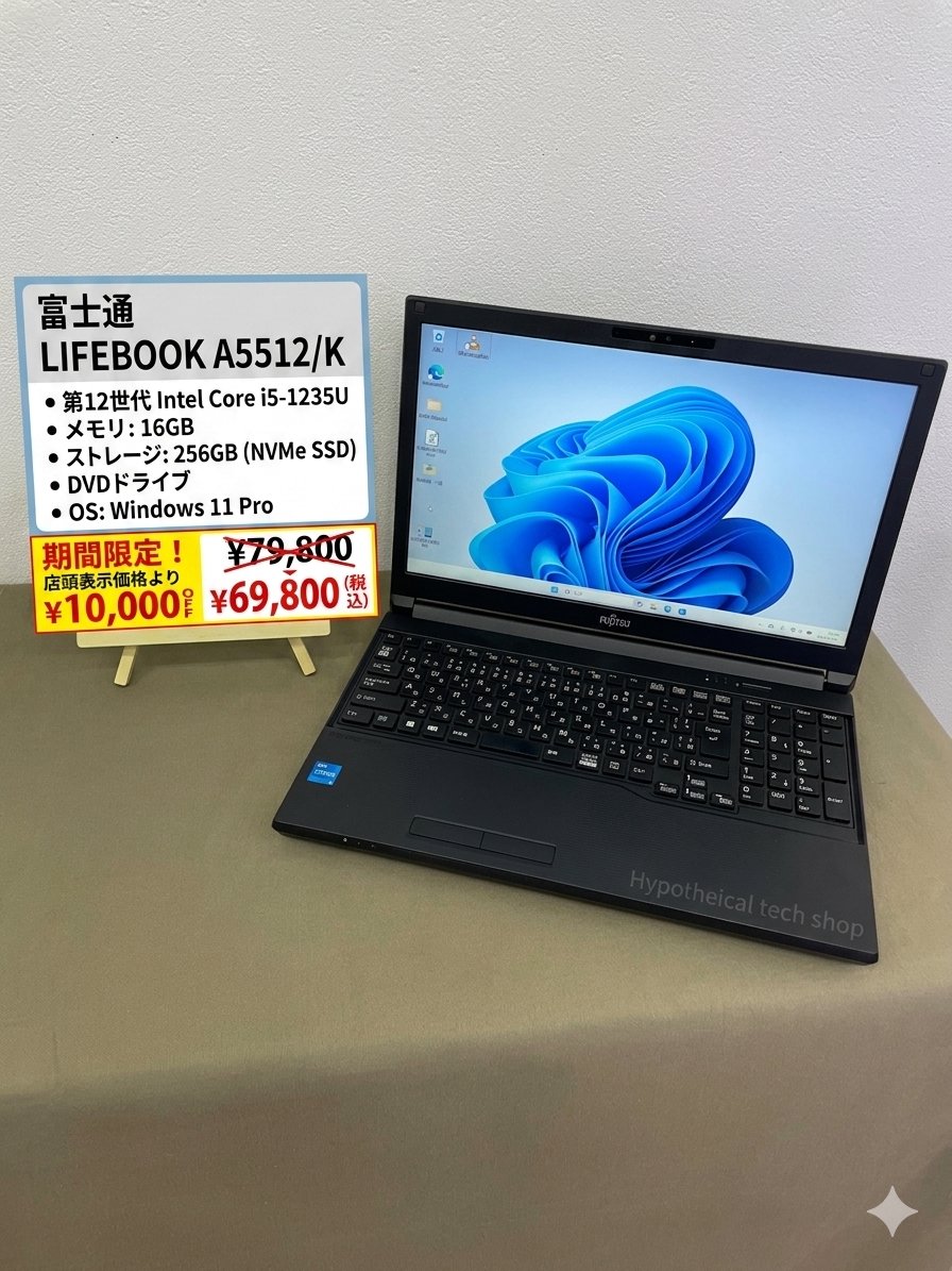PCcomfullspr1's tweet photo. 期間限定SALE】第12世代Core i5搭載！富士通LIFEBOOKが店頭価格より＼1万円引き／✨＜１台限定＞爆速NVMe SSD＆DVDマルチ搭載で仕事も趣味もこれ一台。
税込¥69,800で手に入る大チャンスです！
気になる方は店頭へ急げ🏃‍♂️💨
📞TELでも可
#富士通 #LIFEBOOK #ノートPC #セール #PC買い替え #12世代i5 https://t.co/oX7l4VXhfU