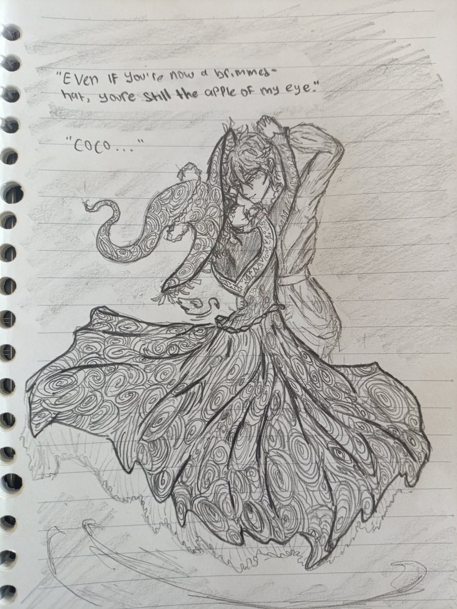 Qiflings_'s tweet photo. I lost my sketchbook, so I draw them on my notebook #arkco #witchhatelier #doomedyuri #WHA https://t.co/uJ6QcefMaU