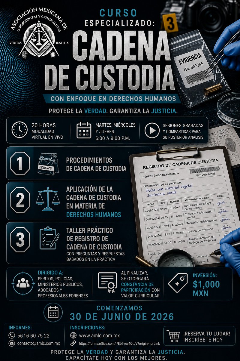 amlcmexico's tweet photo. Cuando aseguras un indicio, ¿estás pensando solamente en el formato de registro o también estás garantizando el debido proceso de una persona?

"Aprenda a garantizar la legalidad de la prueba y fortalecer el debido proceso mediante la correcta aplicación de la cadena de custodia" https://t.co/5E0xwNOZ0O