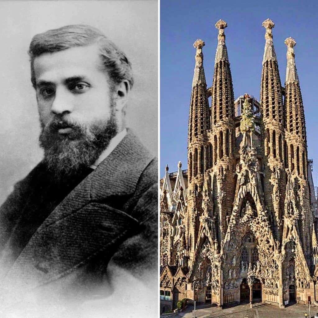 Sachinettiyil's tweet photo. Architect Antoni Gaudí designed the Sagrada Família so that its central Tower of Jesus Christ would rise prominently above the basilica, while remaining lower than the mountain of Montjuïc out of respect for God's creation, reflecting his belief that no human achievement should surpass the work of the Creator.