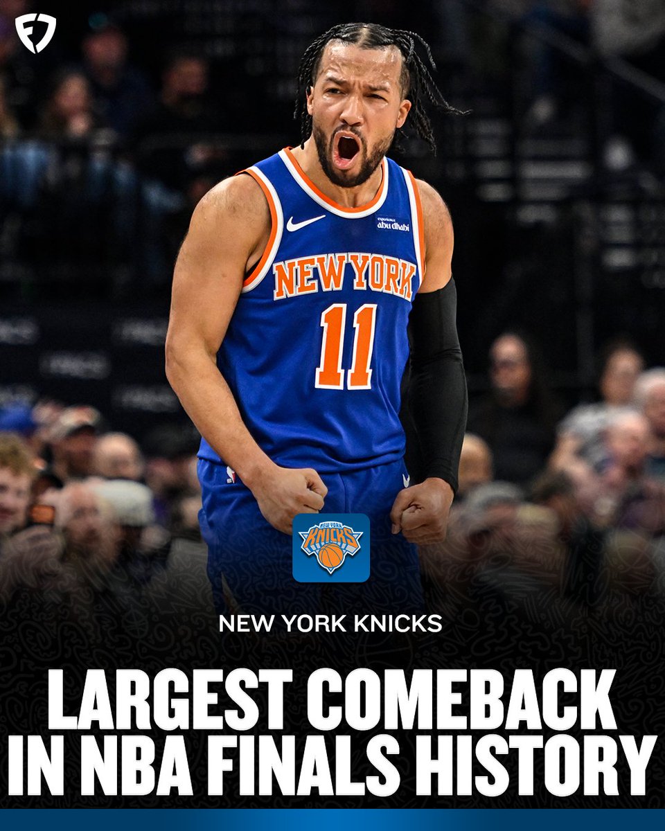 FDSportsbook's tweet photo. THE KNICKS HAVE DONE IT 🤯

THE LARGEST COMEBACK IN NBA FINALS HISTORY 😱 https://t.co/7G753bi8K5