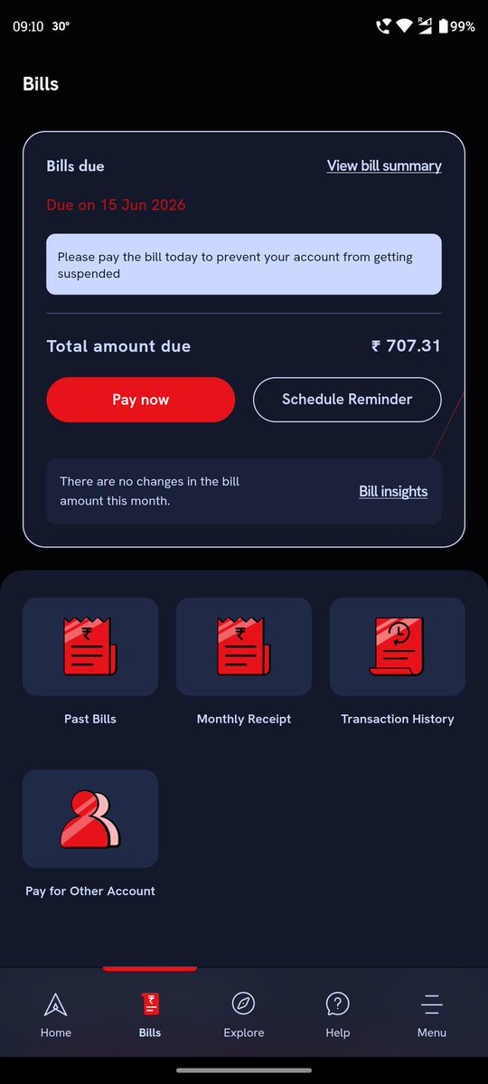 Thirak86's tweet photo. @ACTFibernet @PMOIndia @TRAI @DoT_India @JM_Scindia @Officejmscindia @ACTFibernetHYD #ActFiberNet Fraud Billing
1. Paid Rs 3508 on 01 May 2026 for 6 month subscription.
2. After one month now Actfibernet is charging me an additional Rs 707.31, with no valid reasons.
3. I would like to highlight that your service has been poor with consistent failed internet. https://t.co/Fwf1MbSN1e