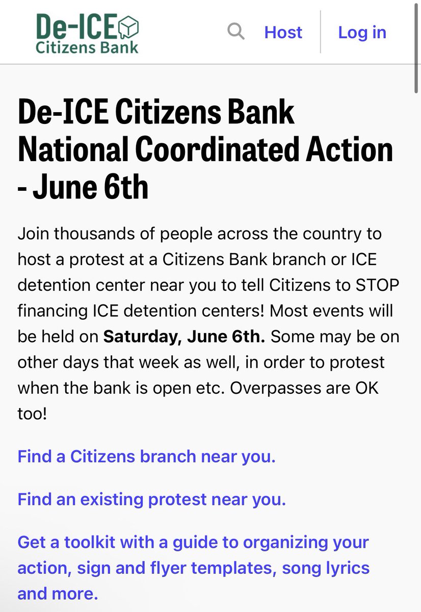 Rothmus's tweet photo. Over the weekend, a coalition of 60 activist groups staged protests outside Citizens Bank branches, demanding the debanking of a government contractor over its immigration detention work.

Anyone could simply show up. Their website listed every location, complete with a protest toolkit and ready-made chants.

Smaller than the earlier ICE protests, sure. But the “nonprofit” complex is still fully operational, working overtime to sabotage the administration’s efforts to curb mass illegal immigration.

As always, follow the money.