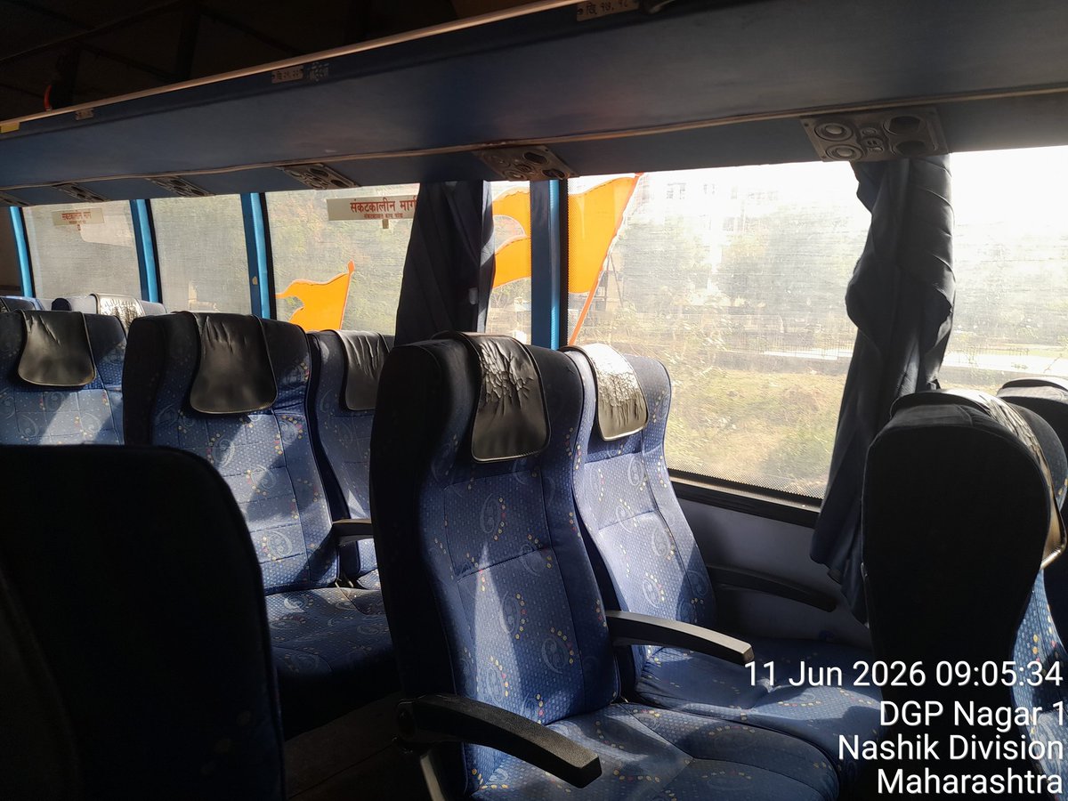 dkp1793's tweet photo. I travel from Nashik to Kopargaon on Shivshahi bus; maintenance &amp; cleaning are absolutely appalling. AC isn't working properly,AC cover broken,seats are filthy,more than half curtains are torn. how much lower can standards of this bus service sink?
@msrtcofficial @PratapSarnaik https://t.co/fKH0Y3UsI7