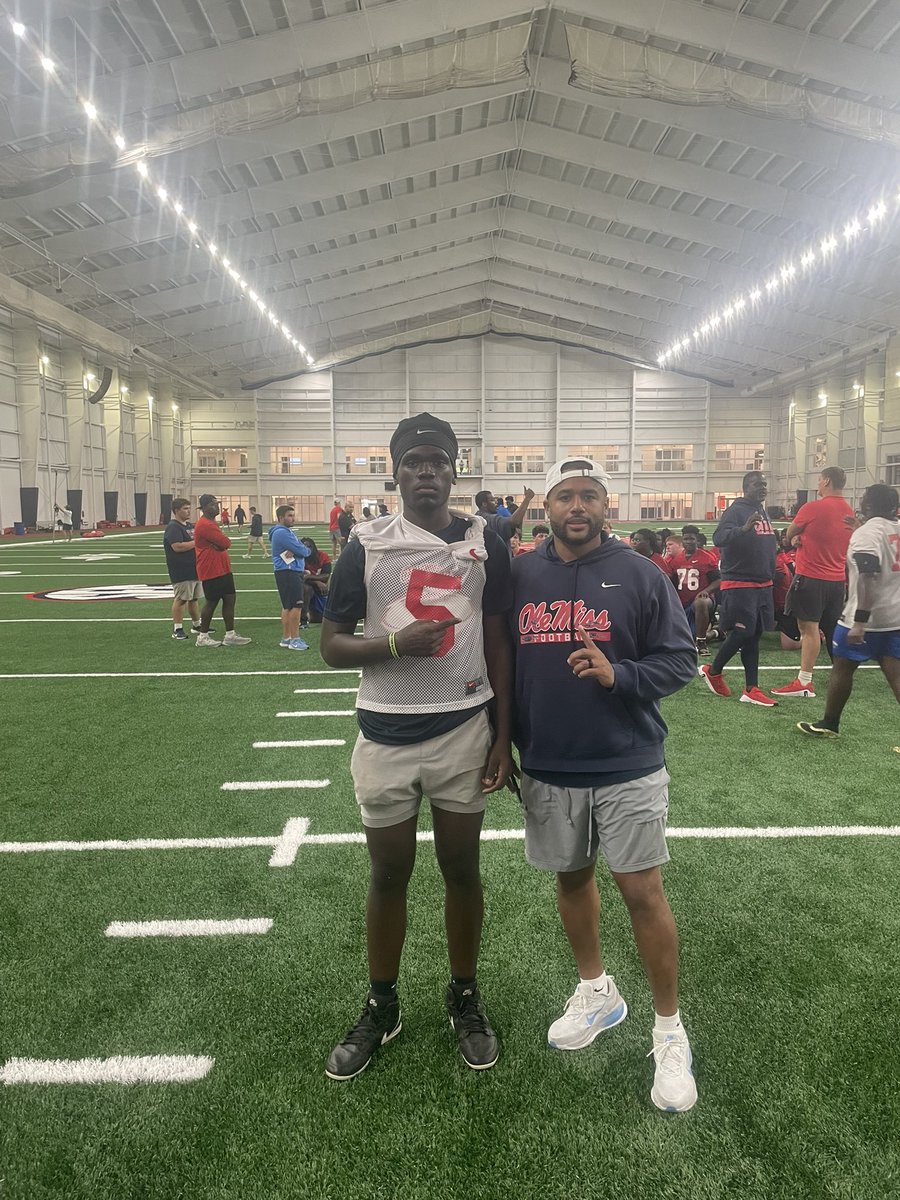 TavarusAddison's tweet photo. I had a good time competing at the ole miss camp today. Looking forward to visiting again in the future.@CoachGolding @coach_lakes @CoachLucasEMCC @OleMissFB https://t.co/CjUdngiuht
