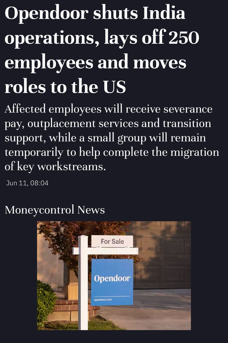 tapydoshi's tweet photo. AI is making work easier so global firms closing indian outsourcing operations. This is a big problem for India 🥲 https://t.co/piq1BTL5nF