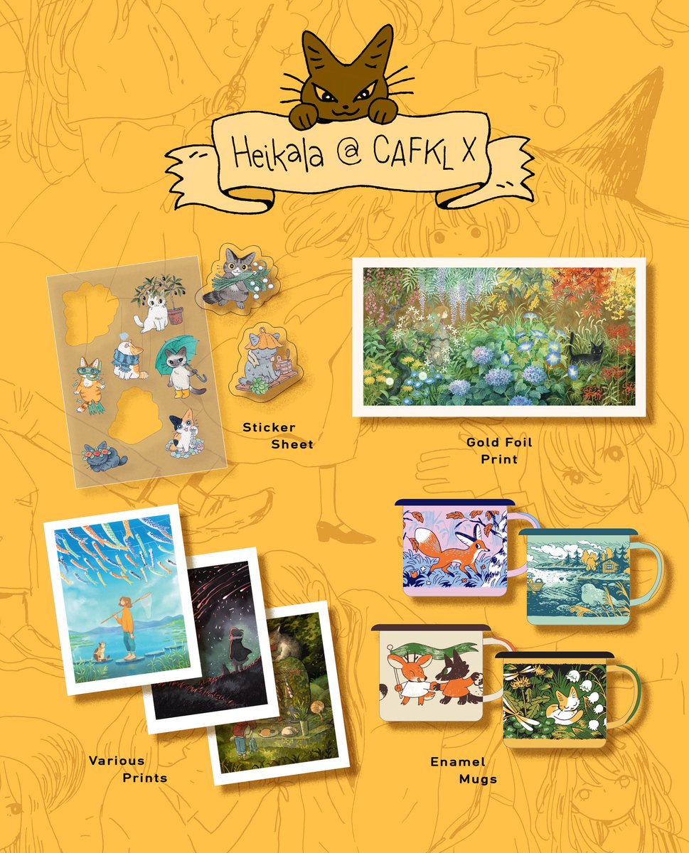 heikala_art's tweet photo. On my way to Malaysia and CAFKL X soon! New tee and totes will be available 😌💕

Also last pic is my schedule for the event! https://t.co/J1ywpsy0K8
