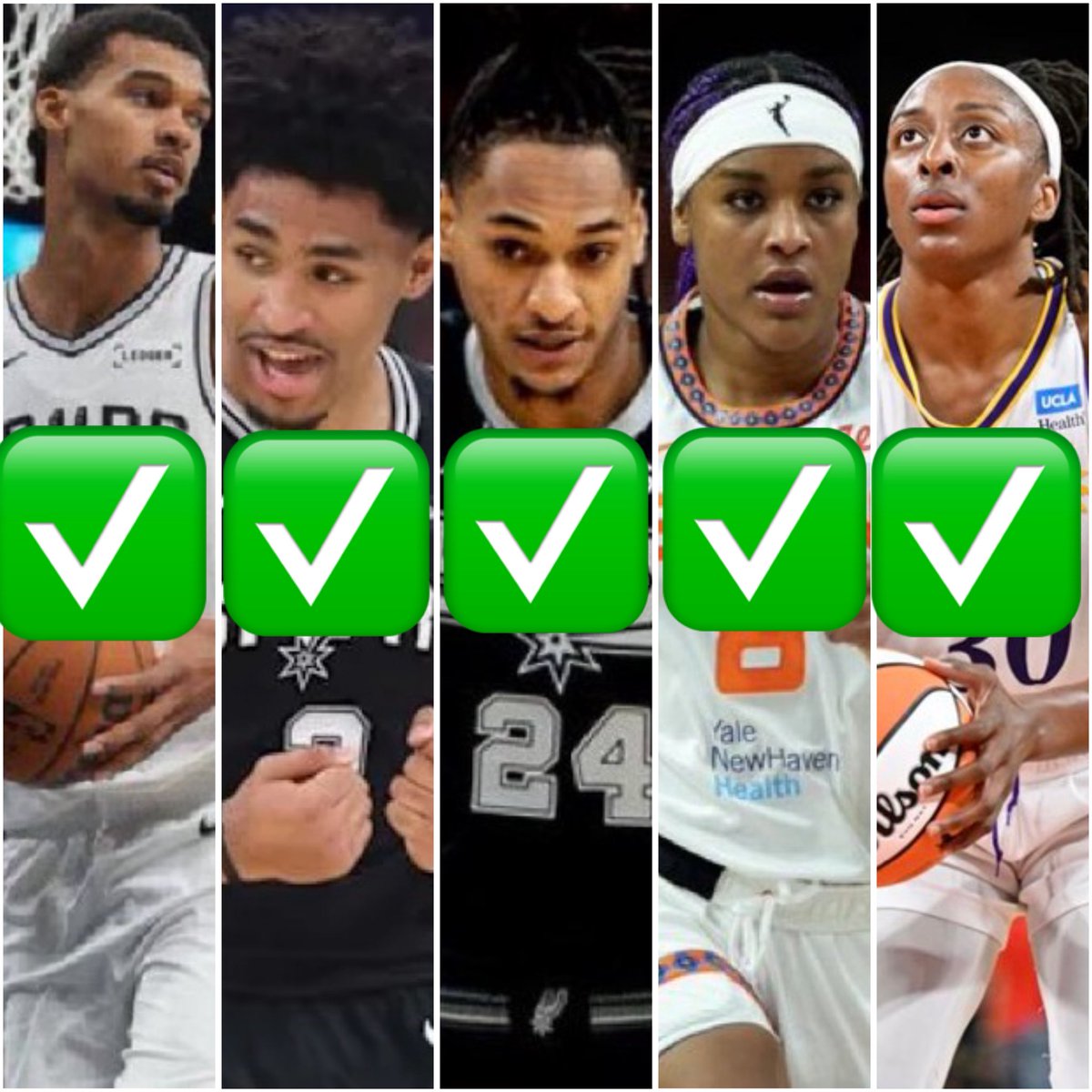 Gambler77Goated's tweet photo. $100 to someone who LIKES 💰

Massive 7-1 NBA/WNBA Day 🔥💎

Inches away from the mega 8-0 🧹

✅Victor Wembanyama Under 27.5 Points
✅Dylan Harper Over 1.5 3PM
✅Devin Vassell Over 17.5 PR
✅Aaliyah Edwards Over 16.5 PR
✅Nneka Ogwumike Over 25.5 PRA
✅Dominique Malonga Over 13.5 Points
✅Marina Mabrey Over 17.5 Points
❌Keldon Johnson Over 8.5 PR

Let me know who tailed ❤️