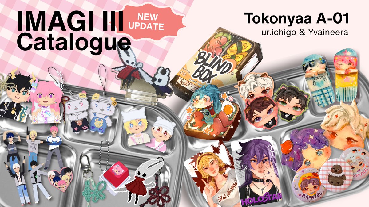 Yvaineera's tweet photo. 💙 &amp; 🔄 are appreciated~

Yvaineera &amp; @urichigoo 's Catalogue at Imagi 3

📍Tokonya [A-01]
🗓 20-21 Juni 2026

#imagi3 #weareimagi https://t.co/SqQjDM5MYJ
