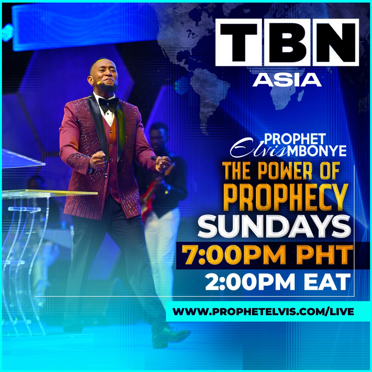 TBNAsiaOfficial's tweet photo. How To Connect To Never-drying Resources!!! – PART 02
🗓️ June 14, 2026 | 🕖 7 PM
Join Prophet Elvis Mbonye at The Power of Prophecy as he reveals deeper secrets to walking in God's unlimited provision.
Come expectant. Leave empowered.
#ThePowerOfProphecy #ProphetElvisMbonye https://t.co/GX4goFzJqa