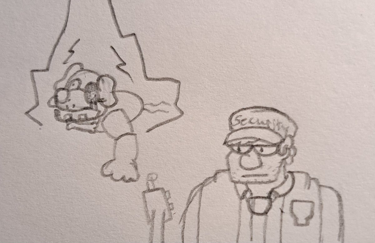 Ttime_104's tweet photo. Sparky's gimmick reminded me of smth so I sketched it out
#Frickbear #fivenightsatfrickbears https://t.co/icoYwV3WiU
