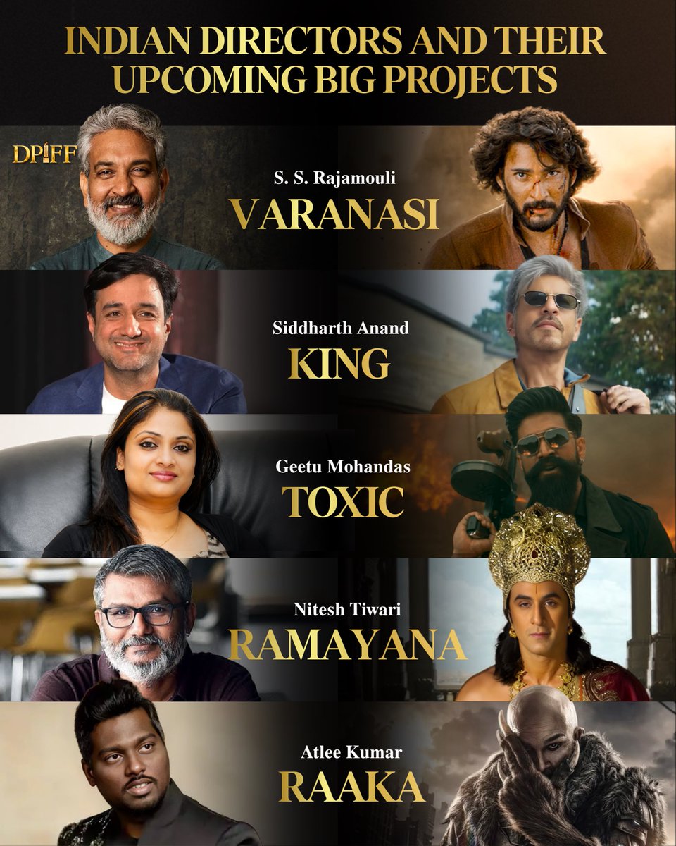 Dpiff_official's tweet photo. From mythological epics and action-packed entertainers to ambitious pan-India spectacles, these upcoming films are among the most anticipated projects from some of India’s biggest filmmakers.
#IndianCinema #Bollywood #SouthCinema #KingMovie #dpiff https://t.co/kMy6SnoLXV