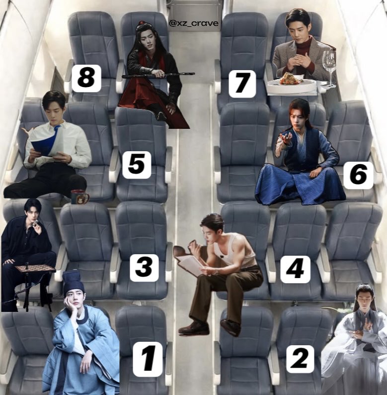 xz_crave's tweet photo. Which airplane seat would you pick? #XiaoZhan https://t.co/I505Uol5H1