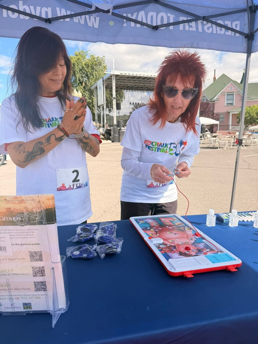 NVDonor's tweet photo. Thanks @CityOfFallon for the great day spent at their 2026 Fallon Chalk Festival! It featured family-friendly fun, local vendors &amp; vibrant chalk art. In celebration of #America250, the festival featured the theme “United Under the Fallon Sky.” #DonateLife #NevadaStrong https://t.co/BS5NTKYGtn