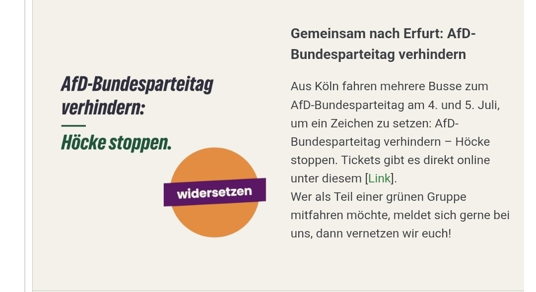 RABrennecke's tweet photo. @Die_Gruenen Es geht um diese Formulierung im Newsletter des Kreisverbandes Köln vom 10.06.2026; https://t.co/CjY6qhh50E