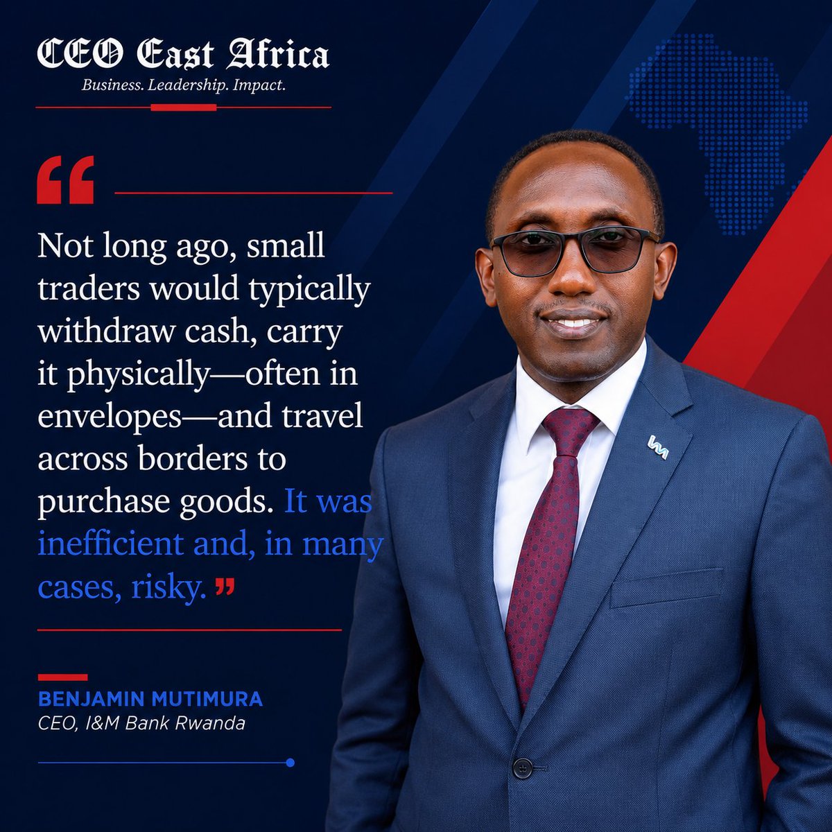 CEOEastAfrica's tweet photo. #ICYMI

“Not long ago, small traders would typically withdraw cash, carry it physically—often in envelopes—and travel across borders to purchase goods. It was inefficient and, in many cases, risky.”

@ceo_imbankrw, CEO of @imbankrw, reflects on how cross-border payments in East Africa have evolved and why seamless movement of money is becoming as important as the movement of goods and people.

Read the full story

https://t.co/HCvSxsFMTN