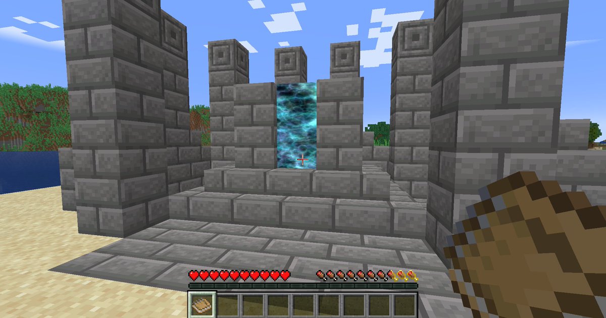 CrimsonAngelVT's tweet photo. Found a weird portal while playing minecraft, wonder where it goes https://t.co/GB21B6H90G