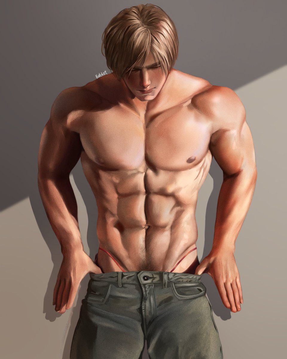 hatch5t's tweet photo. re4 leon red thong strip teasing a specific someone (prev post mehehe) #leonkennedy https://t.co/Isr165Tmt0