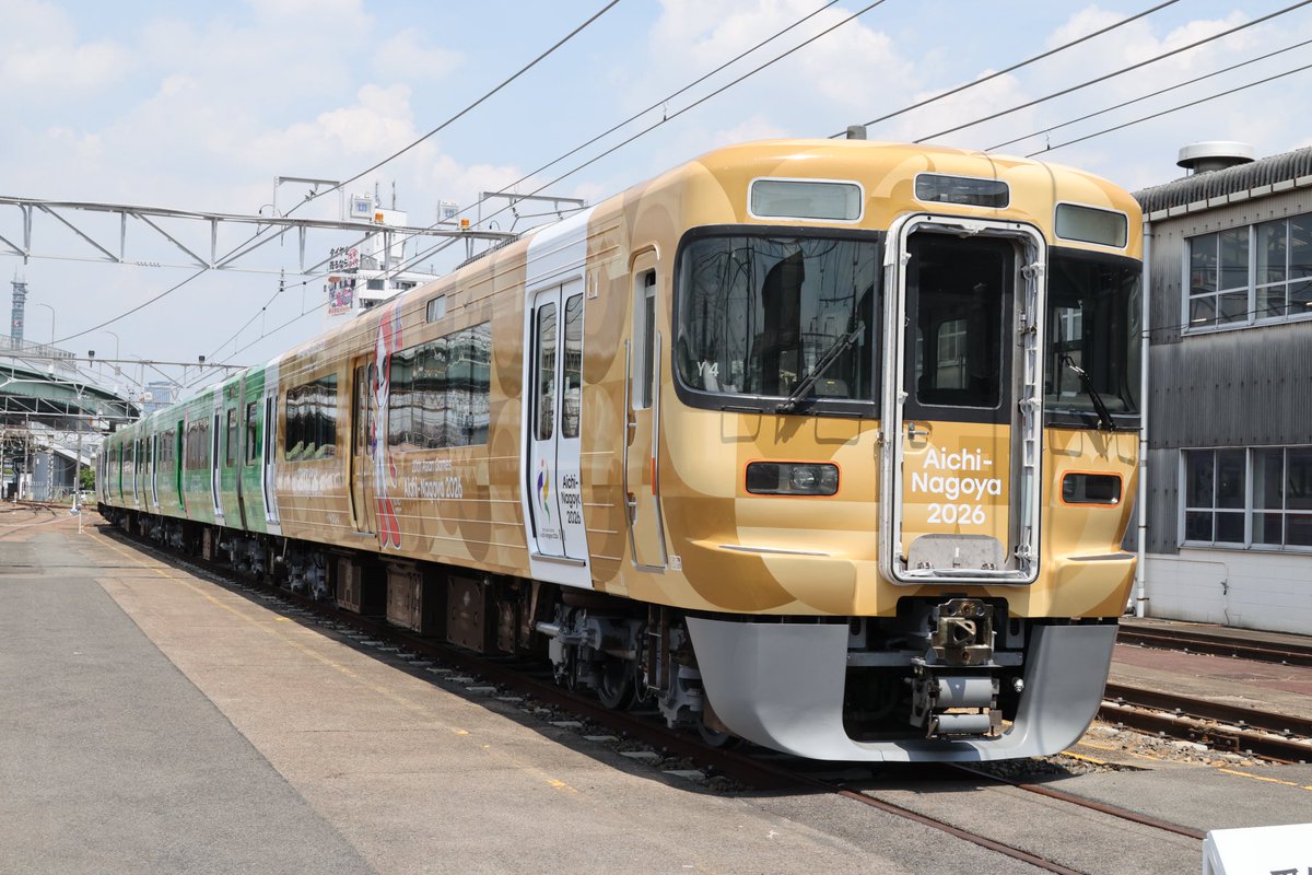 RM_nekopub's tweet photo. 313系Y4編成「愛知・名古屋2026大会ラッピング列車」が名古屋工場で御披露目されました。 https://t.co/buRVADr828
