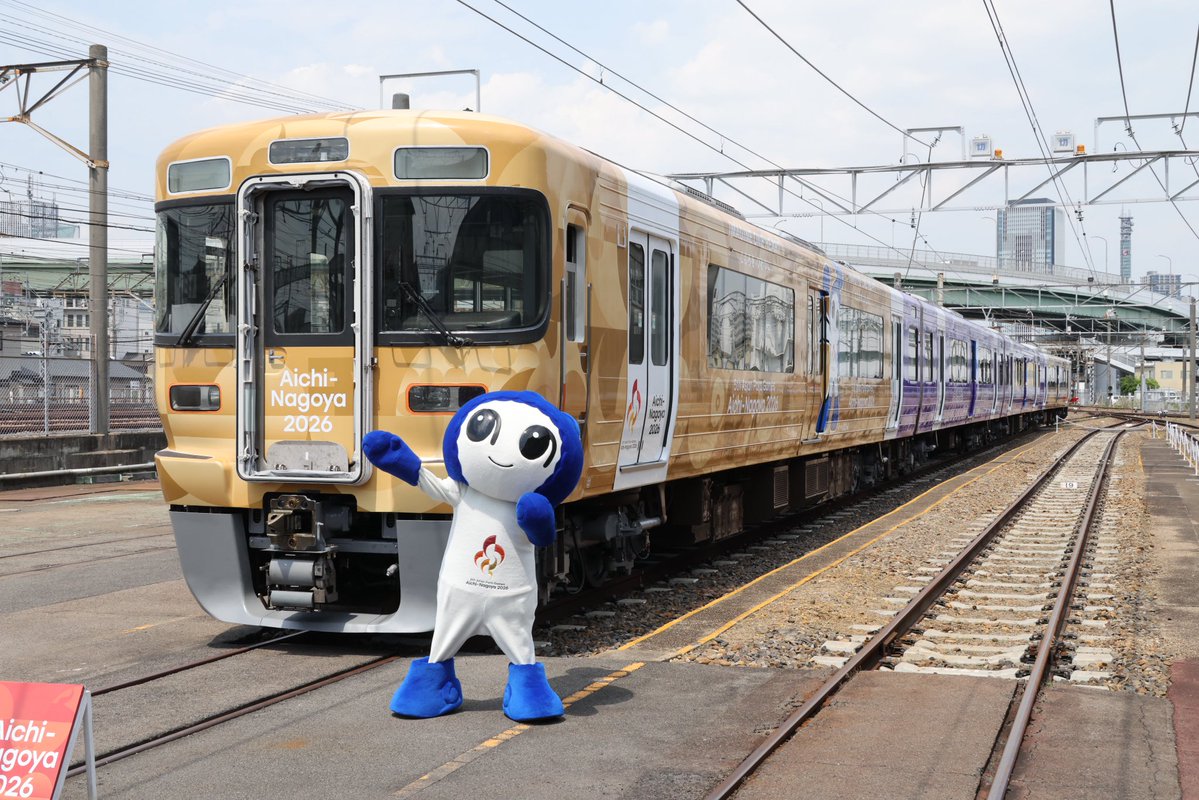 RM_nekopub's tweet photo. 313系Y4編成「愛知・名古屋2026大会ラッピング列車」が名古屋工場で御披露目されました。 https://t.co/buRVADr828