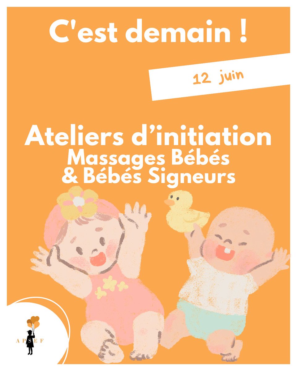 _apsef's tweet photo. [C'est demain 📅]
Profitez d'une bulle de douceur et de complicité avec votre #bébé 👶

Initiez vous aux #MassagesBébés et aux #BébésSigneurs avec !
https://t.co/fgpVrrlDua
https://t.co/N6fbHQm0KA

#famille #parentalité #courbevoie #enfant #parent #toutpetit #initiation https://t.co/W0UN8bsrGW