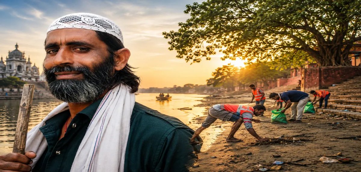 Dnn24Network's tweet photo. Keeping the Ganga Clean: The Remarkable Journey of Lal Mohammad Badshah.

Read the full article here: https://t.co/WtAuO8iuzr

#CleanGanga #LalMohammadBadshah #Ganga #SwachhGanga #InspiringIndia #HumanityFirst @AwazThevoice @narendramodi @CRPaatil @DoWRRDGR_MoJS https://t.co/ENQqyZsmBo
