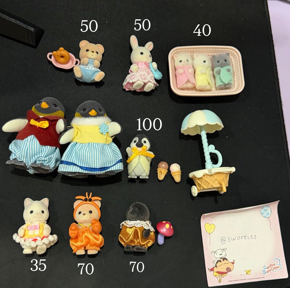 swortiss's tweet photo. vendo/venda - sylvanian families 

• preços nas imagens + frete 
• feedbacks positivos no meu fixado https://t.co/TbKl516B2k