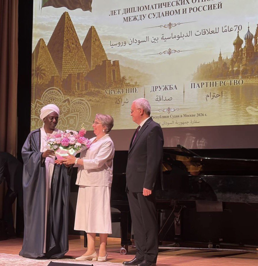 modghazali's tweet photo. Commentary from Foreign Literature Library on the formal event of the 70th anniversary of the establishment of the diplomatic relations between Sudan and Russia:

Culture. History. Friendship

These words reflect the mood of the three-day festival "Days of Sudan Culture at 'Inostranka'", held from June 8 to 10.

Tonight's evening concert was the central ceremonial event of the program.

Poems were recited in Arabic and Russian, artists and entire ensembles performed (special thanks for the song "Horse" performed by Sudanese students!), and a demonstration of national costumes took place. How beautifully the children's choir sang compositions in Russian and Arabic!

A wonderful addition was the screening of two short documentary films dedicated to the history of Russian-Sudanese relations, the culture, and life in Sudan.

High-ranking guests from the Ministry of Foreign Affairs of Russia and top officials of diplomatic missions of many African states and countries of the Arab East were present in the hall.

The festival is dedicated to the 70th anniversary of the establishment of diplomatic relations between the Russian Federation and the Republic of Sudan. An important occasion to look back, remember the entire path traveled, confirm readiness for further cooperation, and move forward together!

Together - stronger, and our Library is a proven bridge between peoples and cultures.

#Inostranka_unites 
#Inostranka_educates
