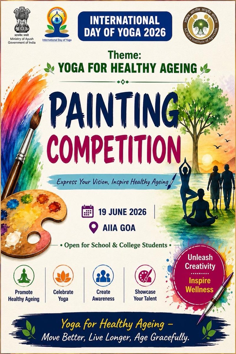 AiiaGoa's tweet photo. On the occasion of the 12th International Day of Yoga, a Painting Competition was organized at All India Institute of Ayurveda, Goa https://t.co/4oPyb2bcc9
