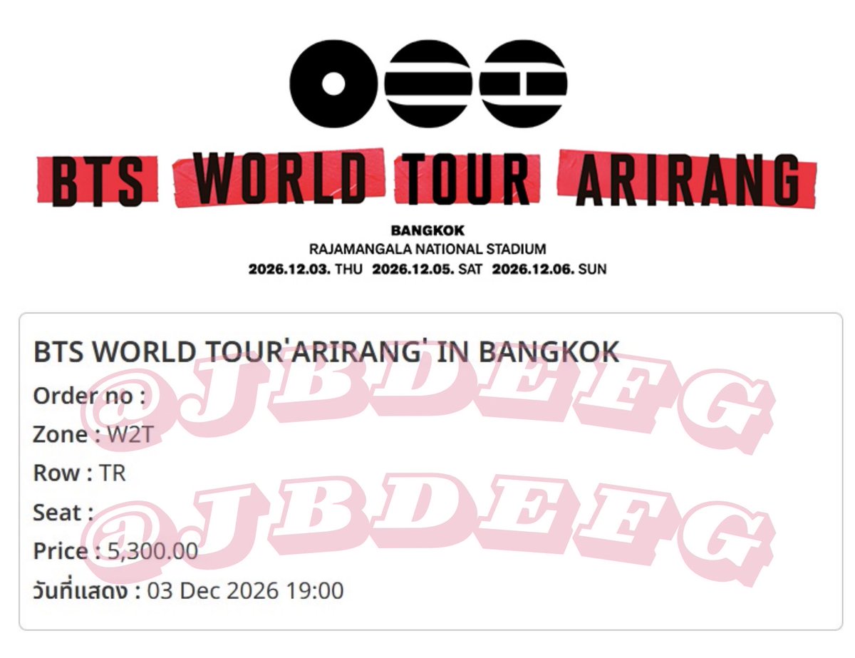 JBDEFG's tweet photo. รีวิวกด #BTS_WORLDTOUR_BANGKOK
✨รอบทั่วไป✨

• ได้ทั้งหมด 1 ใบ (หลุด 6 ใบเสียดายมาก🥲)

ขอบคุณคุณลูกค้าทุกท่านที่ไว้ใจทางร้านเรานะคะ และขออภัยท่านที่ไม่ได้บัตรด้วยค่ะ🙇🏻‍♀️🥺💜

📍ดูรีวิวได้ที่ #รีวิวนัมแพล

#รับกดบัตร https://t.co/yG5QL5ctod