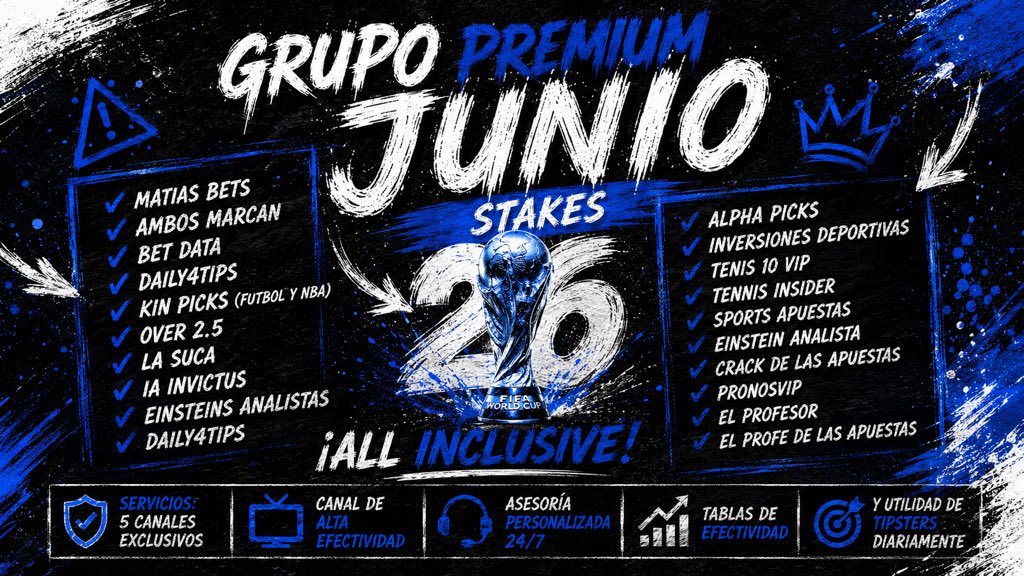 Freepicks4youu's tweet photo. ⚠️ATENCION TODOS ‼️

🎁VOY A SORTEAR 5 LUGARES PARA MI GRUPO PREMIUM DEL MUNDIAL🏆⚽️.

¿Cómo PARTICIPAR🤔?

👉🏻Darle like a esta publicación ❤️
👉🏻Darle ET a esta publicacion🔄
👉🏻Unirse a mi CANAL FREE: https://t.co/EV8Bi3uUZh

HACIENDO ESTO YA ESTAS PARTICIPANDO😈💣 https://t.co/SrT54kR5W8