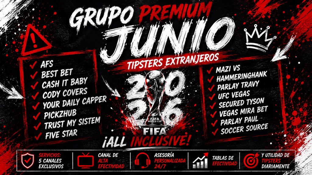 Freepicks4youu's tweet photo. ⚠️ATENCION TODOS ‼️

🎁VOY A SORTEAR 5 LUGARES PARA MI GRUPO PREMIUM DEL MUNDIAL🏆⚽️.

¿Cómo PARTICIPAR🤔?

👉🏻Darle like a esta publicación ❤️
👉🏻Darle ET a esta publicacion🔄
👉🏻Unirse a mi CANAL FREE: https://t.co/EV8Bi3uUZh

HACIENDO ESTO YA ESTAS PARTICIPANDO😈💣 https://t.co/SrT54kR5W8