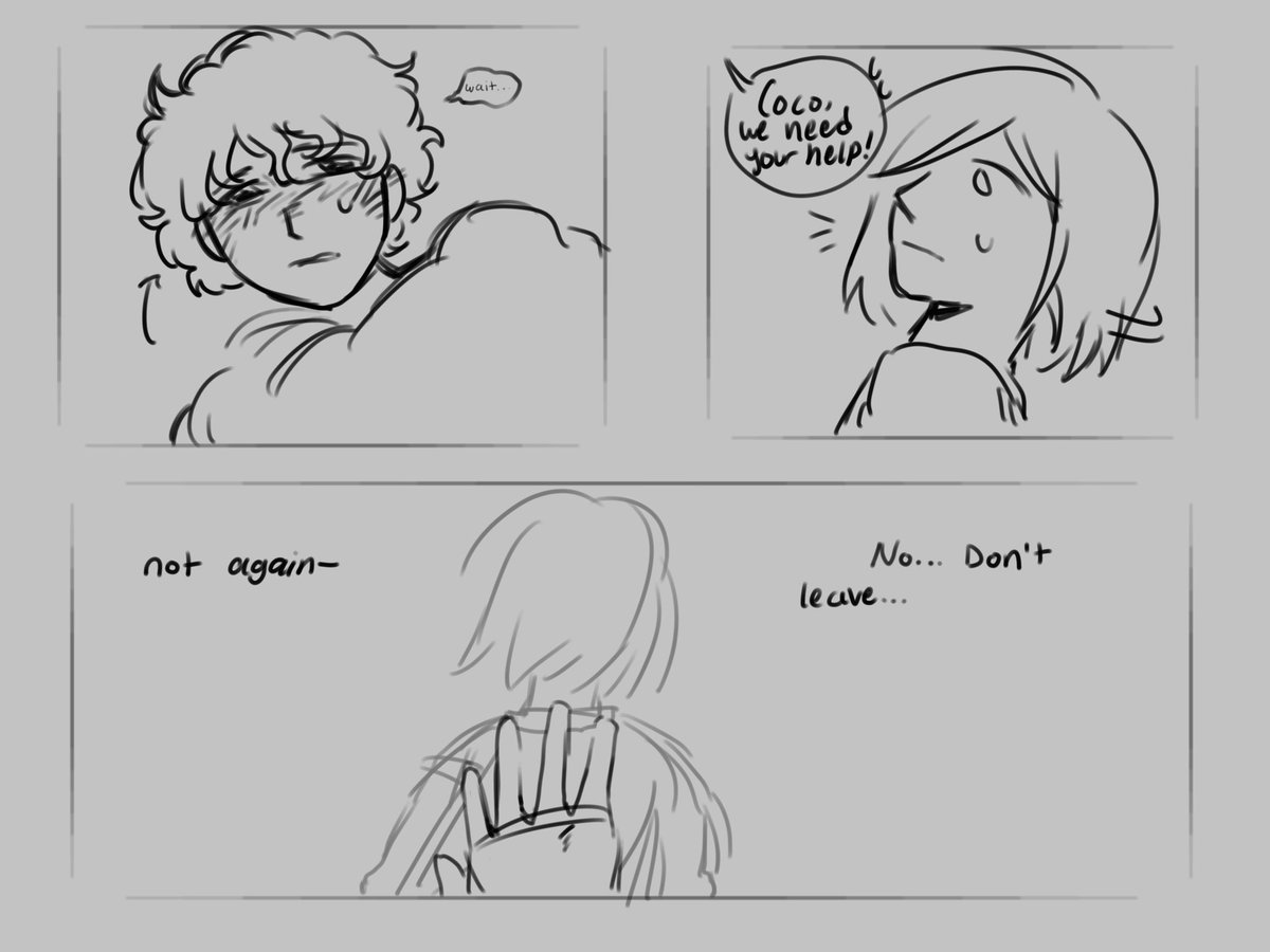 Cocostrue1fan's tweet photo. I had an idea for an Arkco sickfic so I just doodled it #MyWitchHatAtelierArt #arkco 

(read right to left)

I also just realized I forgot to draw coco’s scar UGHHH https://t.co/589rOMB8Dd