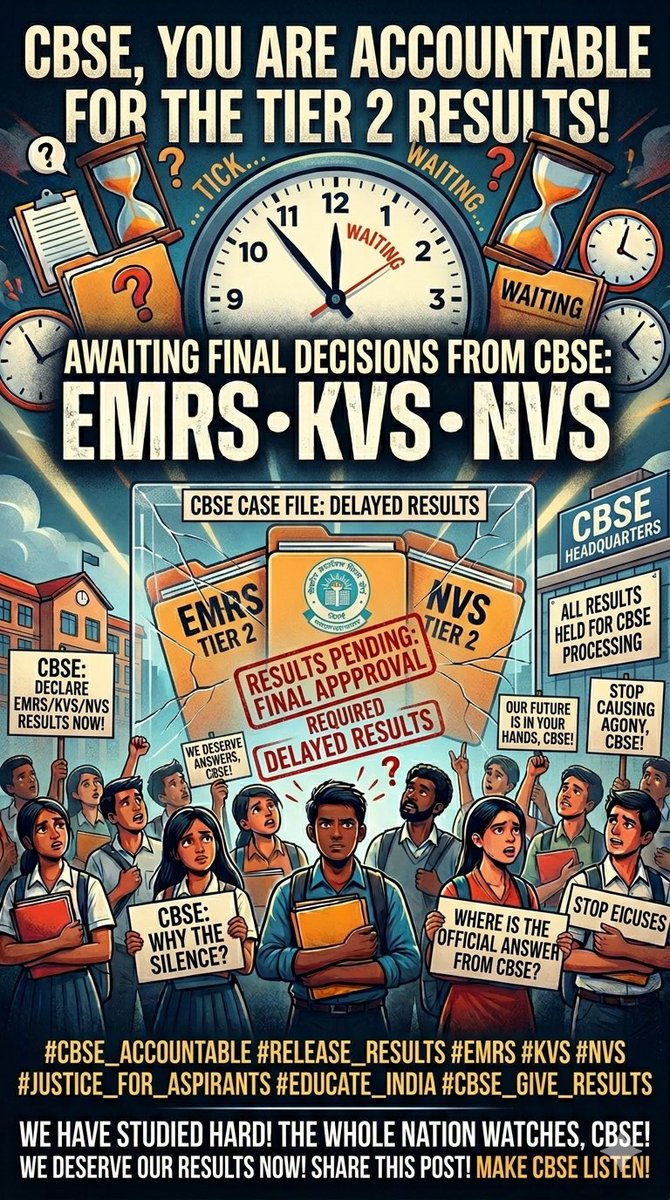 Kuldeep47319789's tweet photo. #ReleaseEMRSResult #ReleaseKVSNVSResult
@cbseindia29 @KVS_HQ @NVS_HQ @NESTSHQ @EduMinOfIndia https://t.co/w9MUMjNUZe