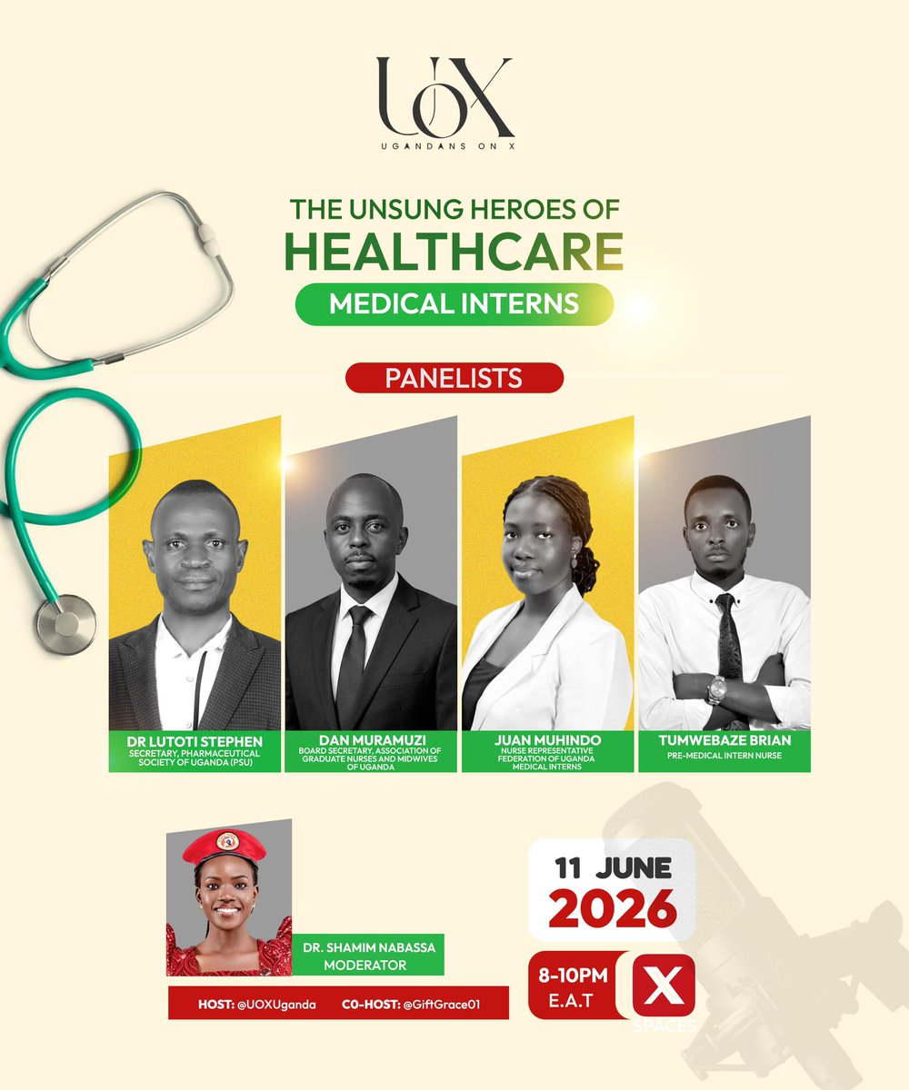 bryn_tumwebaze's tweet photo. Join us tonight as we raise our voices for a better future for medical interns.i will be joining @The_muramuzi of @agnmu_Ug and Dr. Lutoti of PSU for an engaging discussion hosted by @ShamimNambassa and @GiftGrace01.We look forward to discussing key issues affecting medic interns https://t.co/dS4ccpb22O