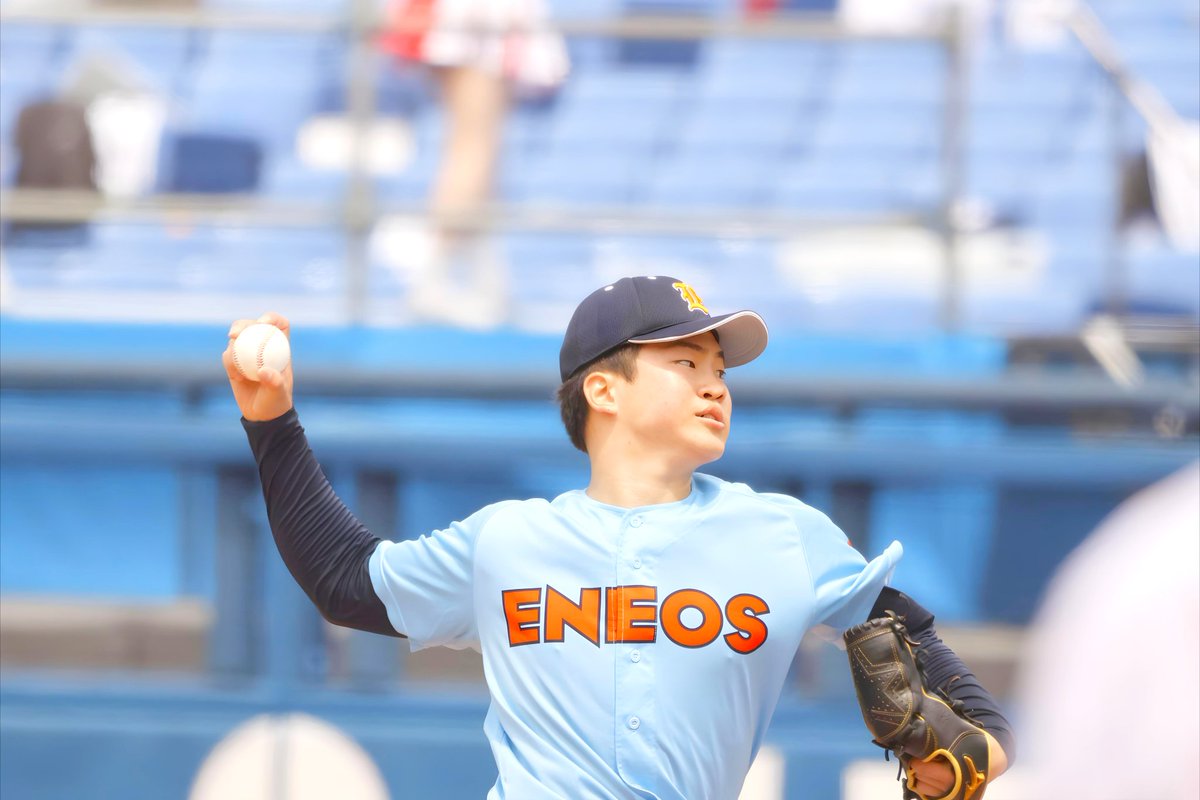 ENEOSbaseball's tweet photo. 第97回 #都市対抗野球大会 西関東予選第二代表決定トーナメント準決勝
🏟️横浜スタジアム
ＥＮＥＯＳ　　　　　 Ｒ　Ｈ
０００ ２０＿ ＿＿＿ | ２　４
０００ ０１＿ ＿＿＿ | １　５
三菱重工Ｅａｓｔ

【ＥＮＥＯＳ】林翔大―有馬諒
【三菱重工Ｅａｓｔ】安達壮汰（４回１／３）本間大暉―印出太一、対馬和樹

【本塁打】対馬和樹ソロ（５回・三菱重工Ｅａｓｔ）
【三塁打】猿渡颯（ＥＮＥＯＳ）
【盗　塁】松浦佑星（ＥＮＥＯＳ）

必勝
〜For the Team やり遂げる〜

【一球速報】
https://t.co/AfJTPt91JQ

【ライブ中継】
https://t.co/IeMvDY5Wet