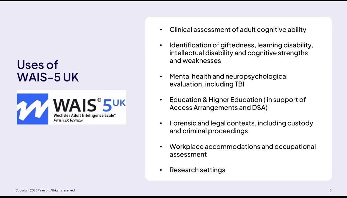 takenbybrain's tweet photo. Great to attend yesterday’s session on the upcoming @pearson WAIS-5 UK launch. It brought back memories of first falling in love with cognitive assessment during my time at @OHSUBrain in the US. Exciting to see how these tools continue to evolve. https://t.co/7VzZdi2Xhl