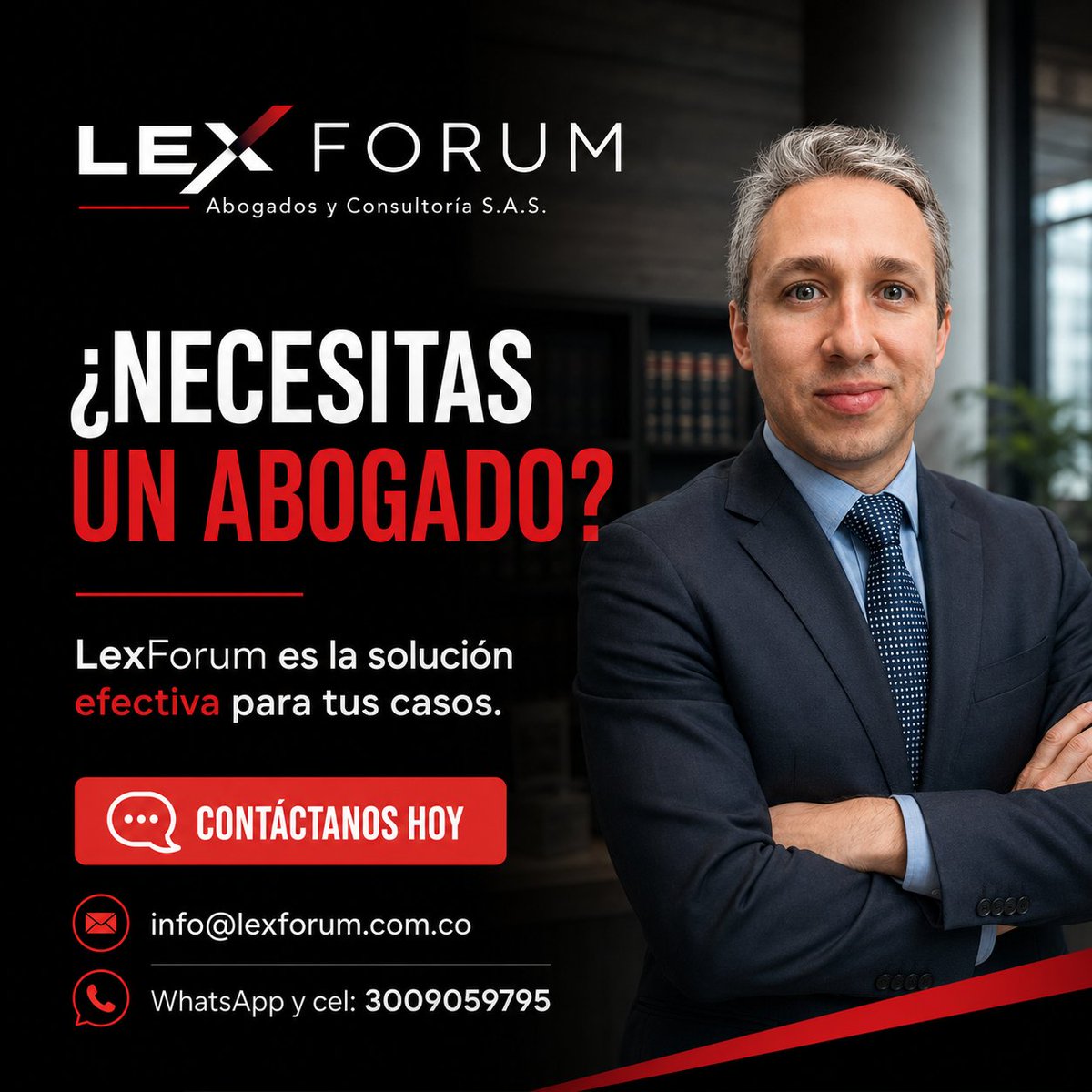 JorgeLuisYarceT's tweet photo. ¿Necesitas un abogado?
En LexForum Abogados &amp; Consultoría S.A.S. convertimos tu caso en una estrategia clara, efectiva y segura.

Somos LexForum, una solución integral para ti y tú negocio.

📩 info@lexforum.com.co
📲 WhatsApp: 3009059795 https://t.co/gQPkrHbAmH