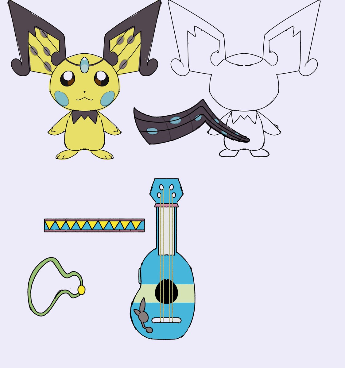 Accentaur1's tweet photo. Pichu ¨The Harbinger of the song¨.
Pichu from a distant region, instantly recognizable by his blue ukulele. He was blessed by a Muse (Meloetta), who was deeply moved by a melody that forged a connection between them and another Pokémon.
#art #pokemon #Pokemonart #pokemonranger https://t.co/ZA6tZ8Txhk