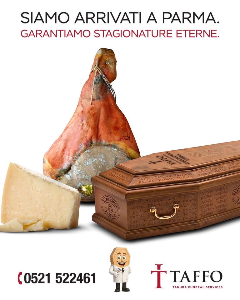 taffoofficial's tweet photo. Ti aspettiamo all'inaugurazione della nuova sede di Taffo - Tanuba Funeral Services - Parma il 25 giugno, a partire dalle 19:00 in Via Primo Savani 26/b. 

Offriremo gadget di cattivo gusto e un ultimo aperitivo. 

NON MANCARE o ci toccherà lavorare. https://t.co/kCYXxF0ZCP
