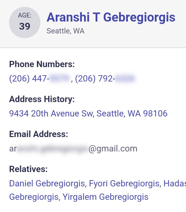 bid2eat's tweet photo. Same City where Crooks 3/2022-6/2026 stole $900,000 S Graham St HOME of Military Mom yet she never listed it for sale 3/2011-6/2026 & it's still in Active Probate @WACourts
How did #SDCI Permits Lead Rose Cheu McDonald use Huge Conflict of Interest with Husband King County Superior Court Judge Brian McDonald who unlawfully aided stealing that Military Mom's home in spite of Serial Scamming FEDERAL FRAUD Crooks Yehdego Gebregiorgis having only forged documents & no purchase & sale.
@FBIDDRaia @DOJFraudDiv @WHFraudTF @JDVance @ScottBradyPA @Sonderling47 @JimWalshLD19 @SecMullinDHS
How did Tesfay Yehdego steal $900,000 Military Mom's 98118 home while he also stole ~2000-2026 $1 Million Section 8 at 911 Alder St #793 98104 & illegally owned $850,000 9434 20th Ave SW 98106 2003-2026