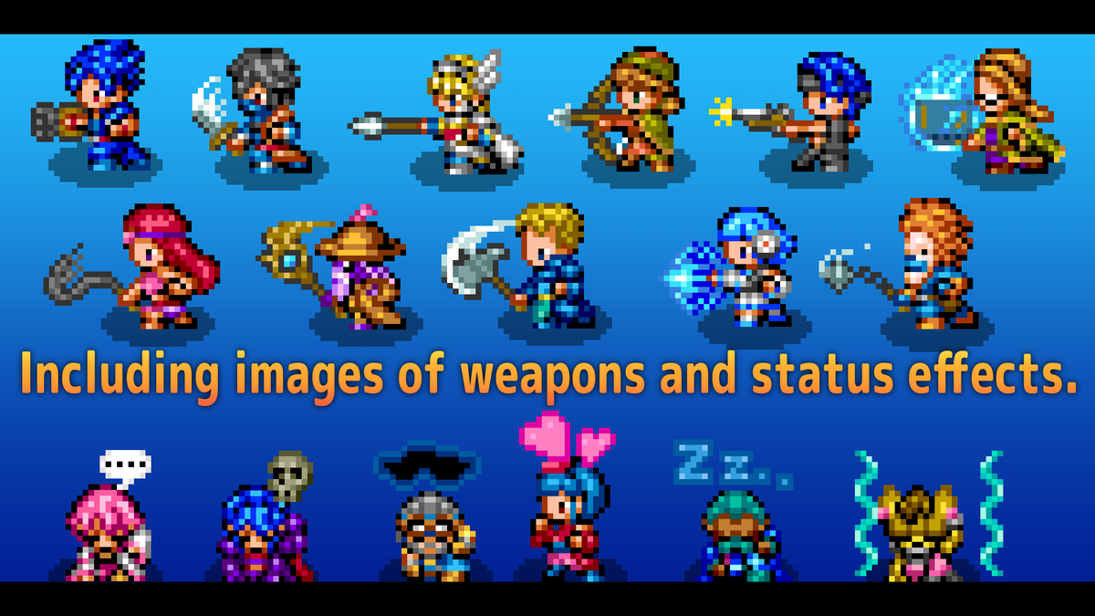RPGMakerSeries's tweet photo. ⚔️Bring your monsters into battle!👾
[MEGA FANTASY SV Actors] features side-view battlers based on the characters from the MEGA FANTASY series.
🔗Steam: MZ:https://t.co/cST1JBvUCA
MV:https://t.co/bEXiyoZt66
RPG Maker Official Store:
https://t.co/mM0d84au9a
#RPGMakerMZ #RPGMakerMV https://t.co/iXKO5ddymn