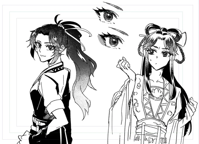 連載開始前の準備期間中、それこそキャラ表を提出する前に描いた紅珠さんと涼くんの落書きが出てきました🪷
何となくこんな感じかな?という自分の手に馴染ませる作業だったと思います。
涼くん最初からこのお顔しててウフフって声出た 