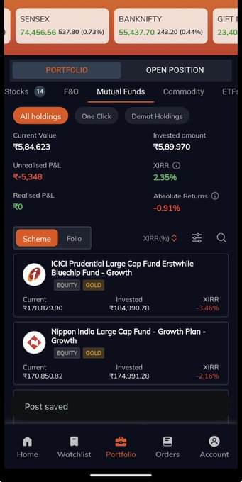 cheQah's tweet photo. Successfully wasted my 5 years

Negative returns in mutual funds 

This is the proof that SIP is a scam!

Stocks > SIP https://t.co/zOylLkQkLb