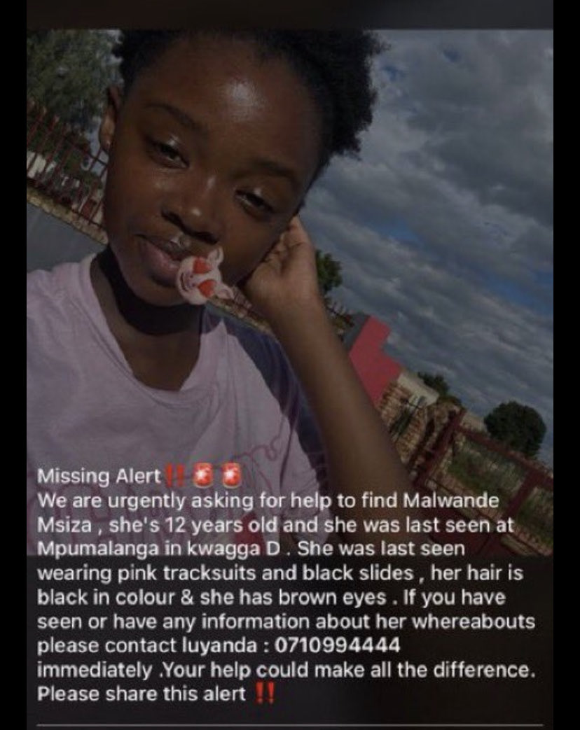 BennieSonamzi's tweet photo. She is still missing, please repost until she is found https://t.co/ASpc2KQ41W