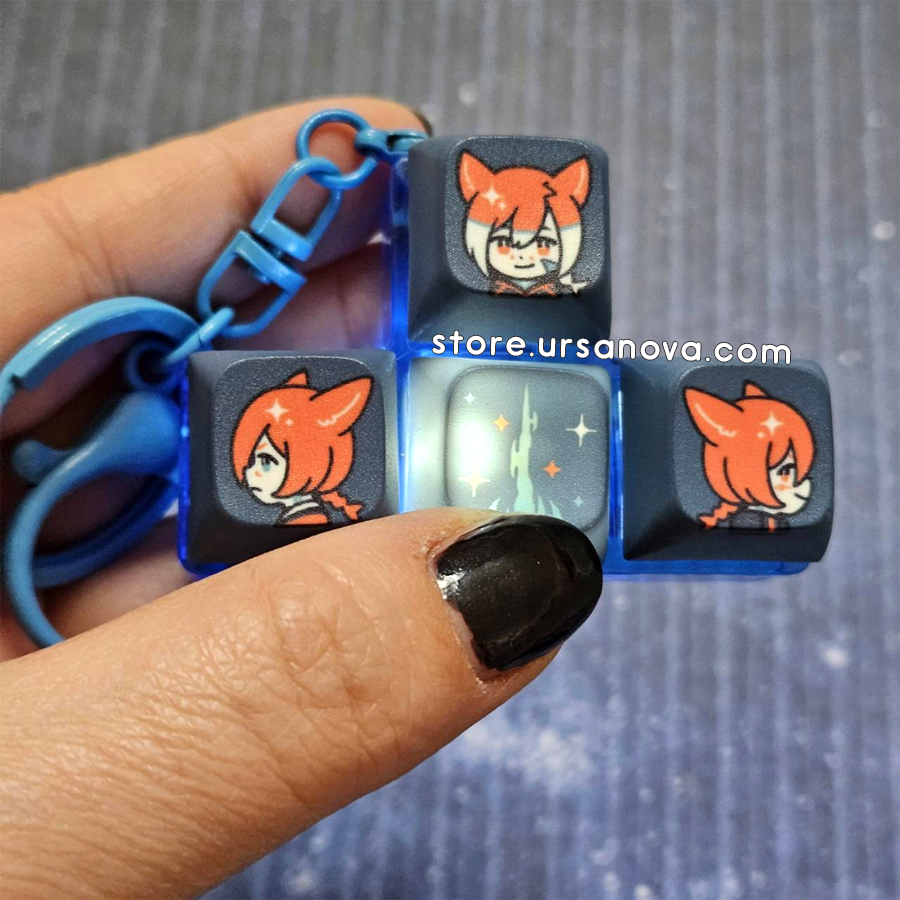 kobacake's tweet photo. adding my red mage, black mage, and white mage keycaps + mail moogle sticker books on Friday, June 12th at 7pm EST! i've also restocked my g'raha keycaps as well ✨ https://t.co/HB2gFJW5LY
