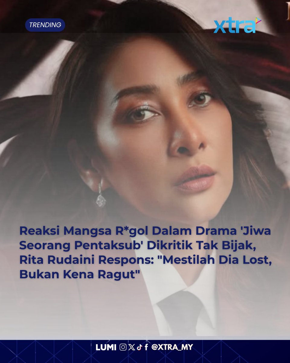 xtramy_'s tweet photo. Rita Rudaini tampil membidas seorang individu yang mengkritik jalan cerita drama Jiwa Seorang Pentaksub serta mempertikaikan tindakan watak mangsa rogol dalam naskhah berkenaan.

ARTIKEL: https://t.co/4qP5ldj8k4

#xtramy #xtratonton https://t.co/DdlGf1qbUY