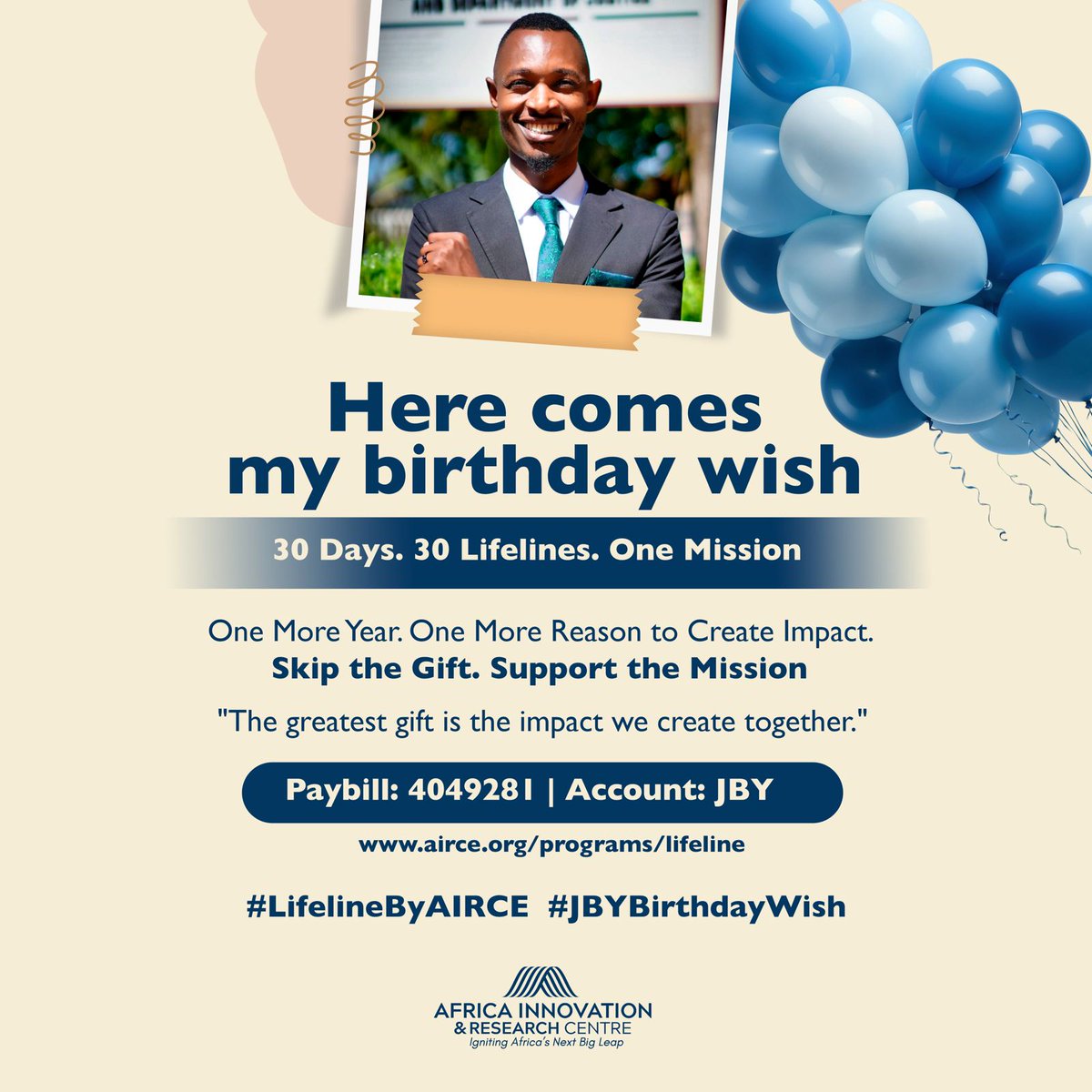 Johnnybrown_ke's tweet photo. Thanks to @KCBInKenya for the best wishes. Make #MyBirthdayWish and support young boys have a lifeline https://t.co/UapMFZahev